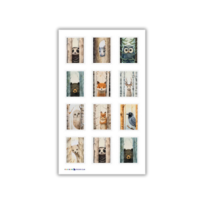 Woodland Faux Stamps - Four Bears Sticker Club