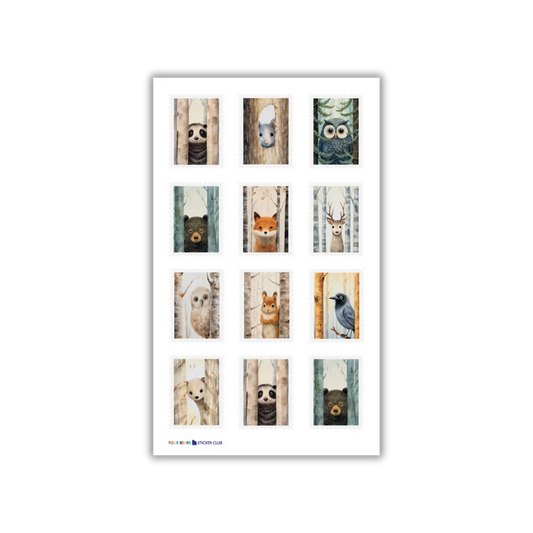 Woodland Faux Stamps - Four Bears Sticker Club