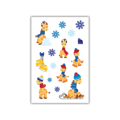 Puffy Winter Giraffe - Four Bears Sticker Club