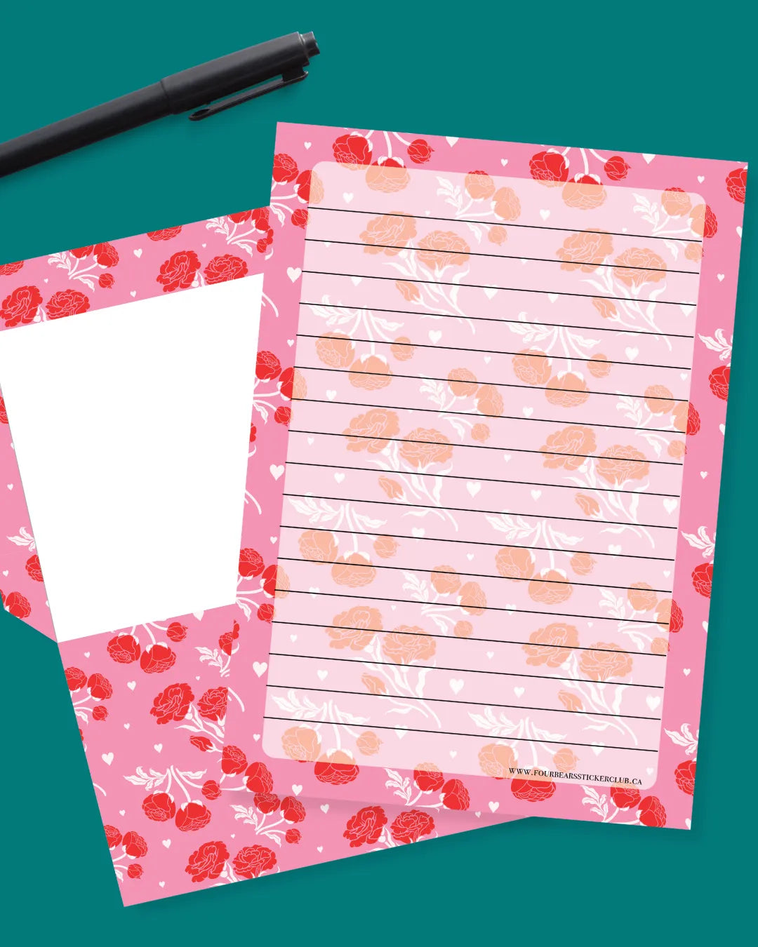 Red Rose Stationery - Four Bears Sticker Club