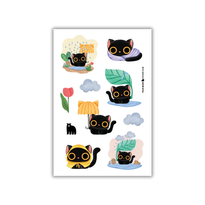 Puddle Purr-fection - Four Bears Sticker Club