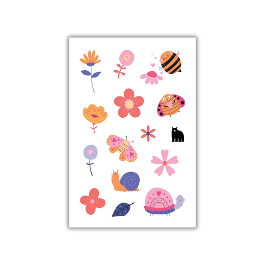 Puffy Flowers - Four Bears Sticker Club