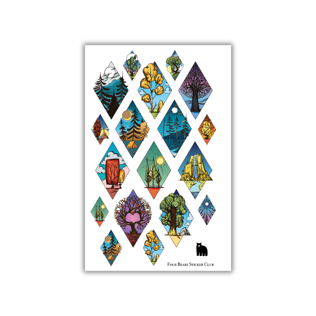 Forest Diamond Sticker Diamond Landscapes – Four Bears Sticker Club