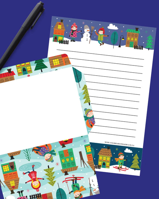 Winter Time Fun Stationery - Four Bears Sticker Club