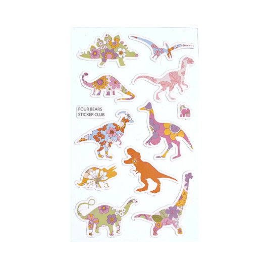 Floral Dinos - Four Bears Sticker Club