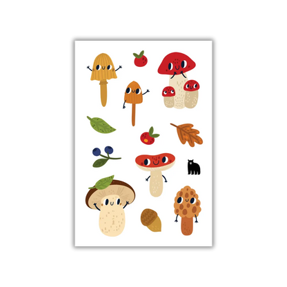 Cute Mushrooms - Four Bears Sticker Club