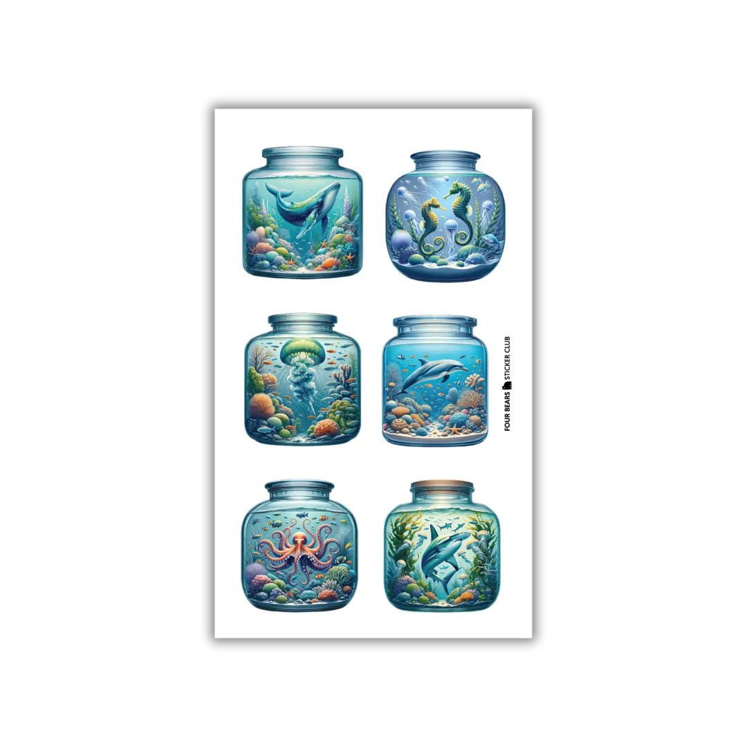 Ocean Jars - Four Bears Sticker Club