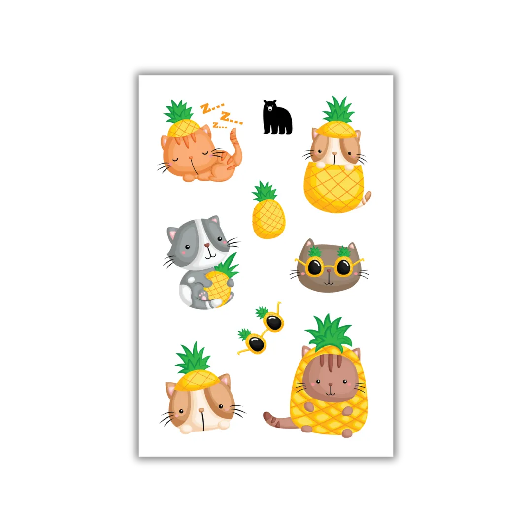 Puffy Pineapple Kittens - Four Bears Sticker Club