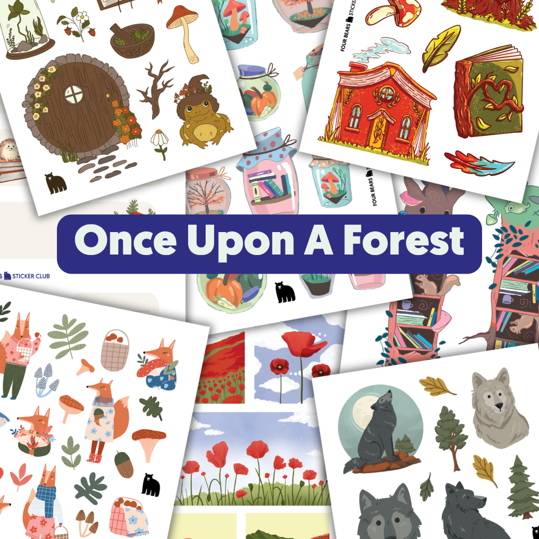 October 2025 Big Kids Sticker Club – Four Bears Sticker Club