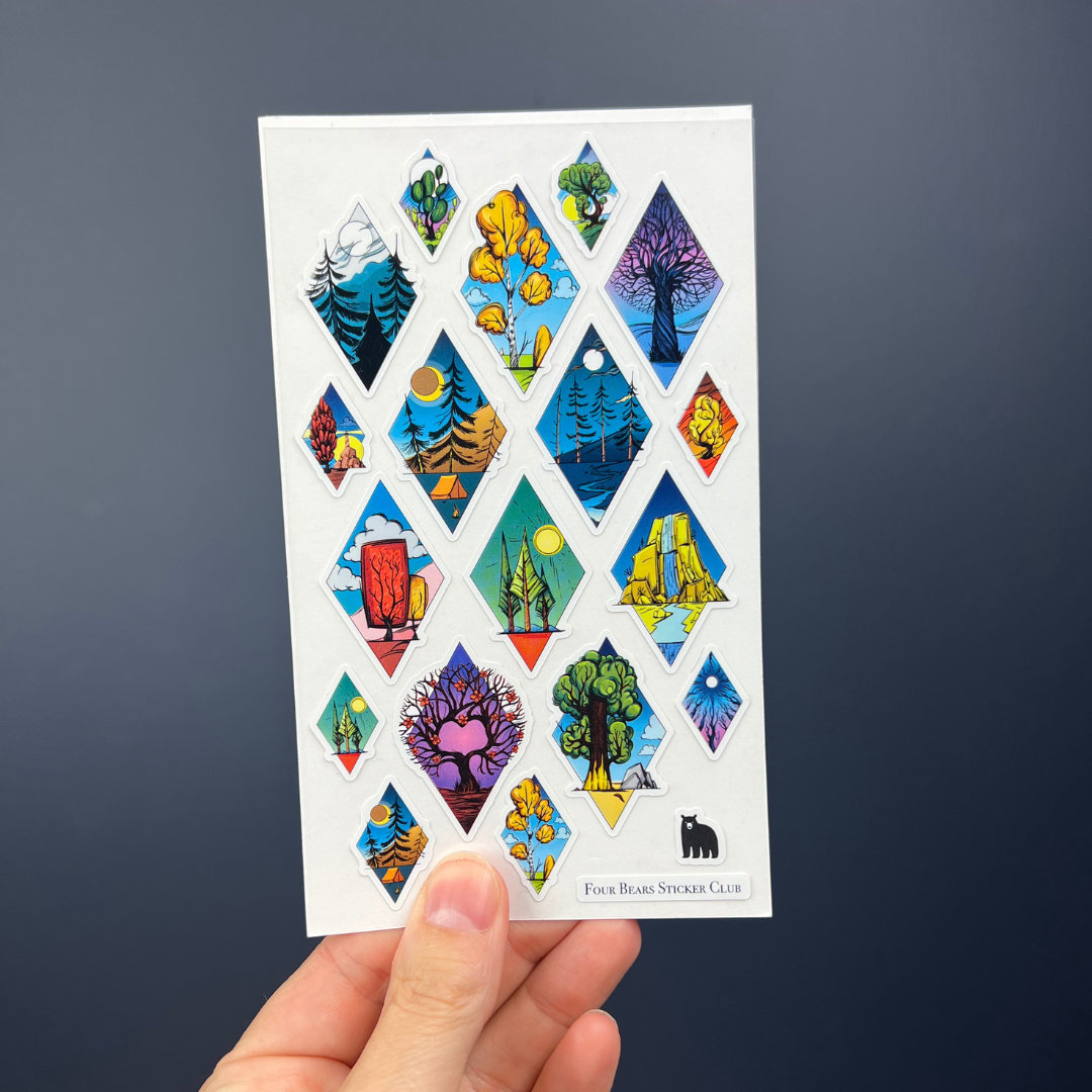 Forest Diamond Sticker Diamond Landscapes – Four Bears Sticker Club