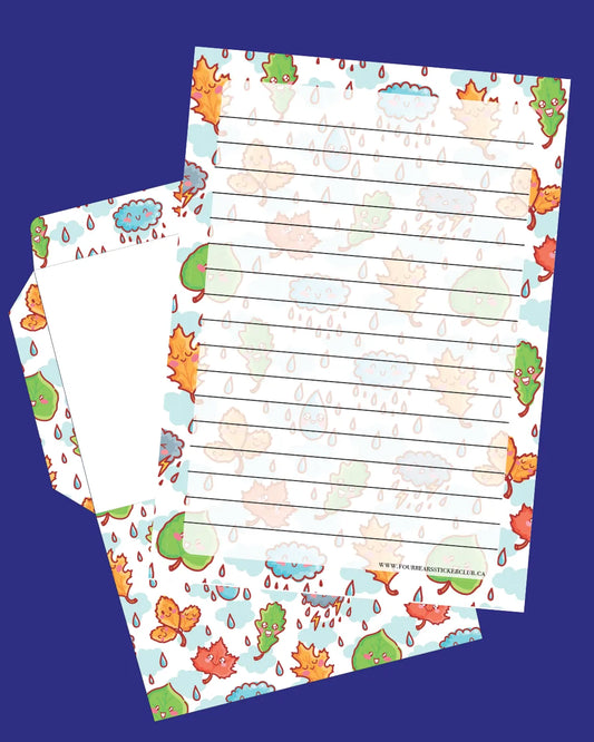 Cute Autumn Stationery - Four Bears Sticker Club