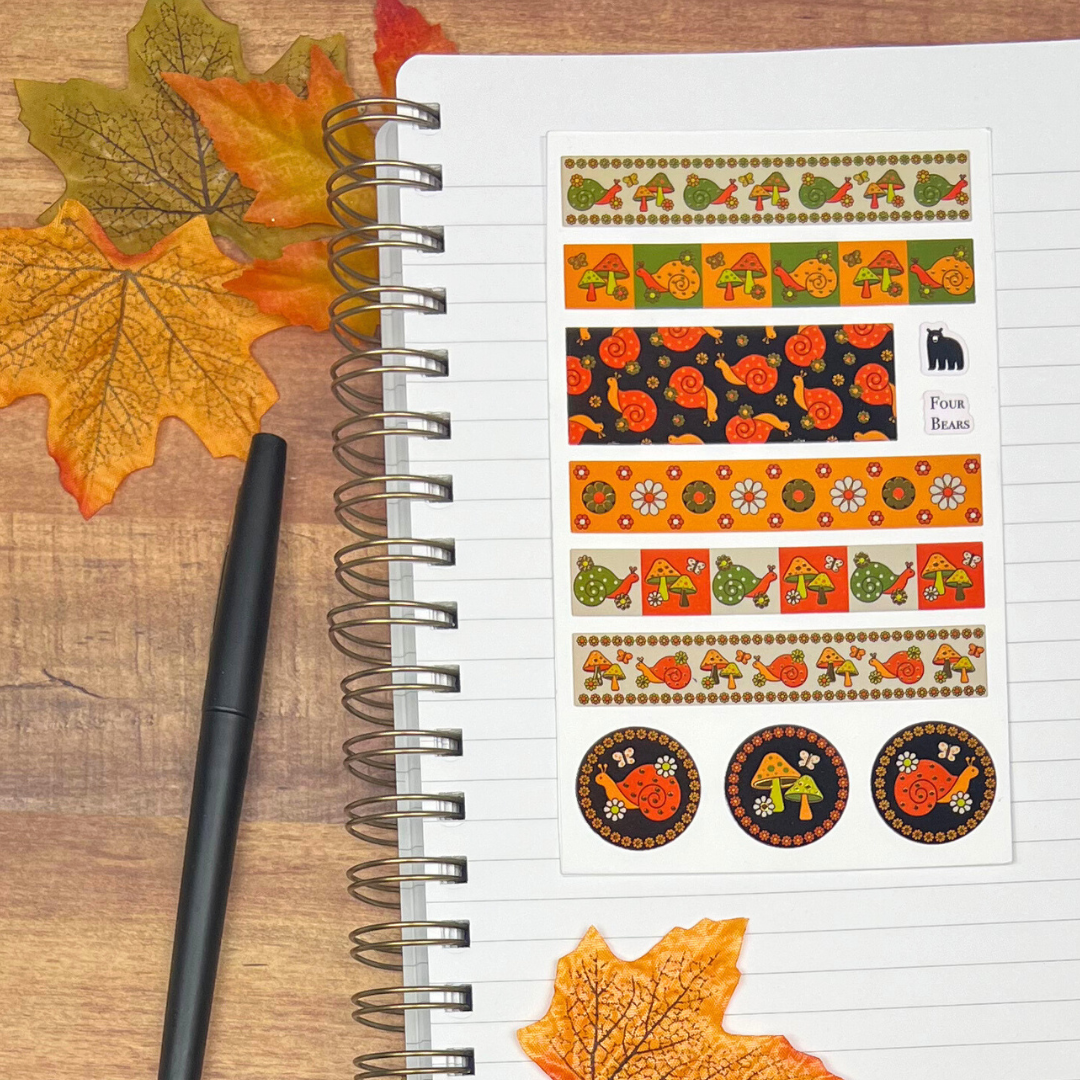Snail and 'Shroom Washi Strips