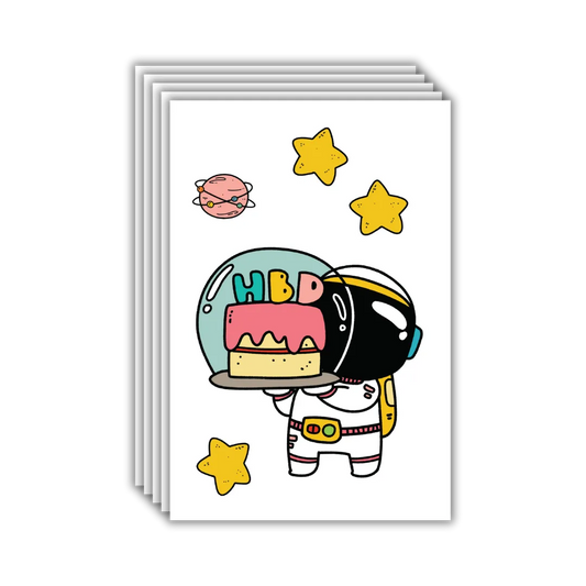 Birthday Astronaut Postcards - Four Bears Sticker Club