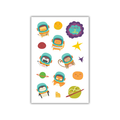 Puffy Animal Astronauts - Four Bears Sticker Club