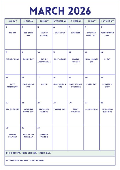 Sticker Challenge Calendar