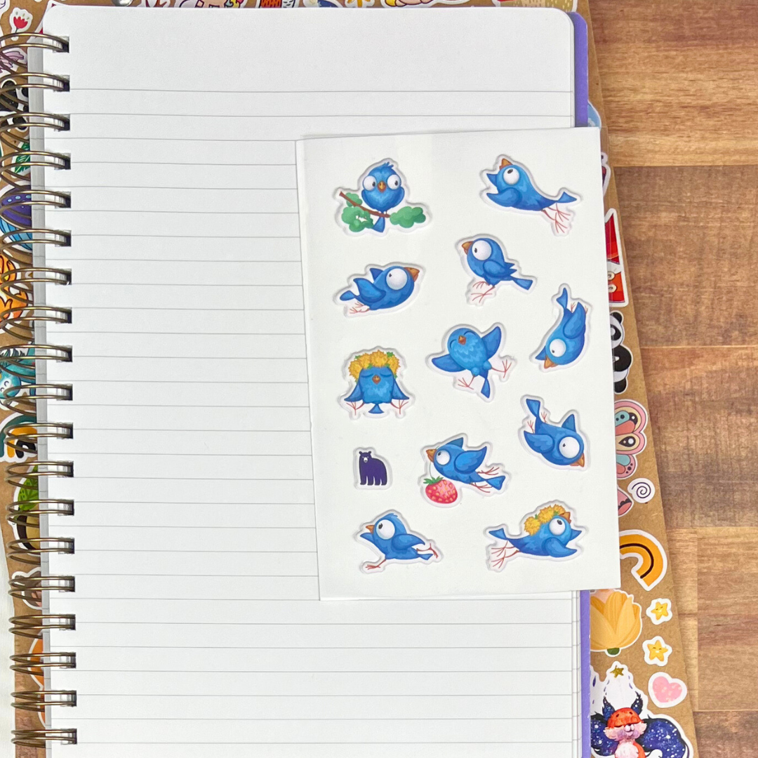 Puffy Blue Birds