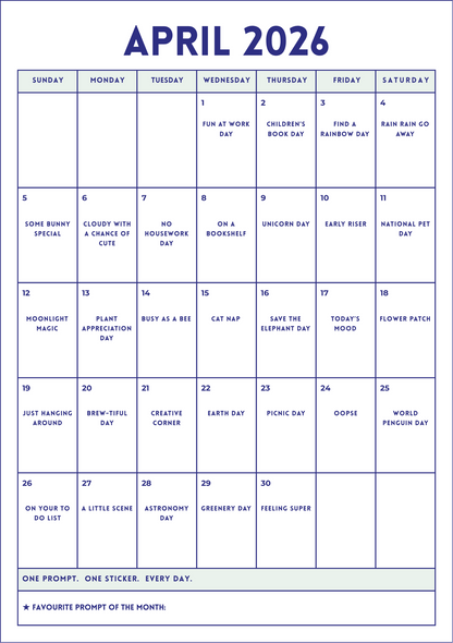 Sticker Challenge Calendar