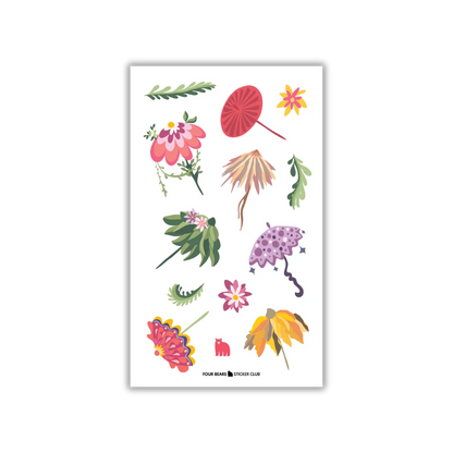 Blooming Umbrellas - Four Bears Sticker Club