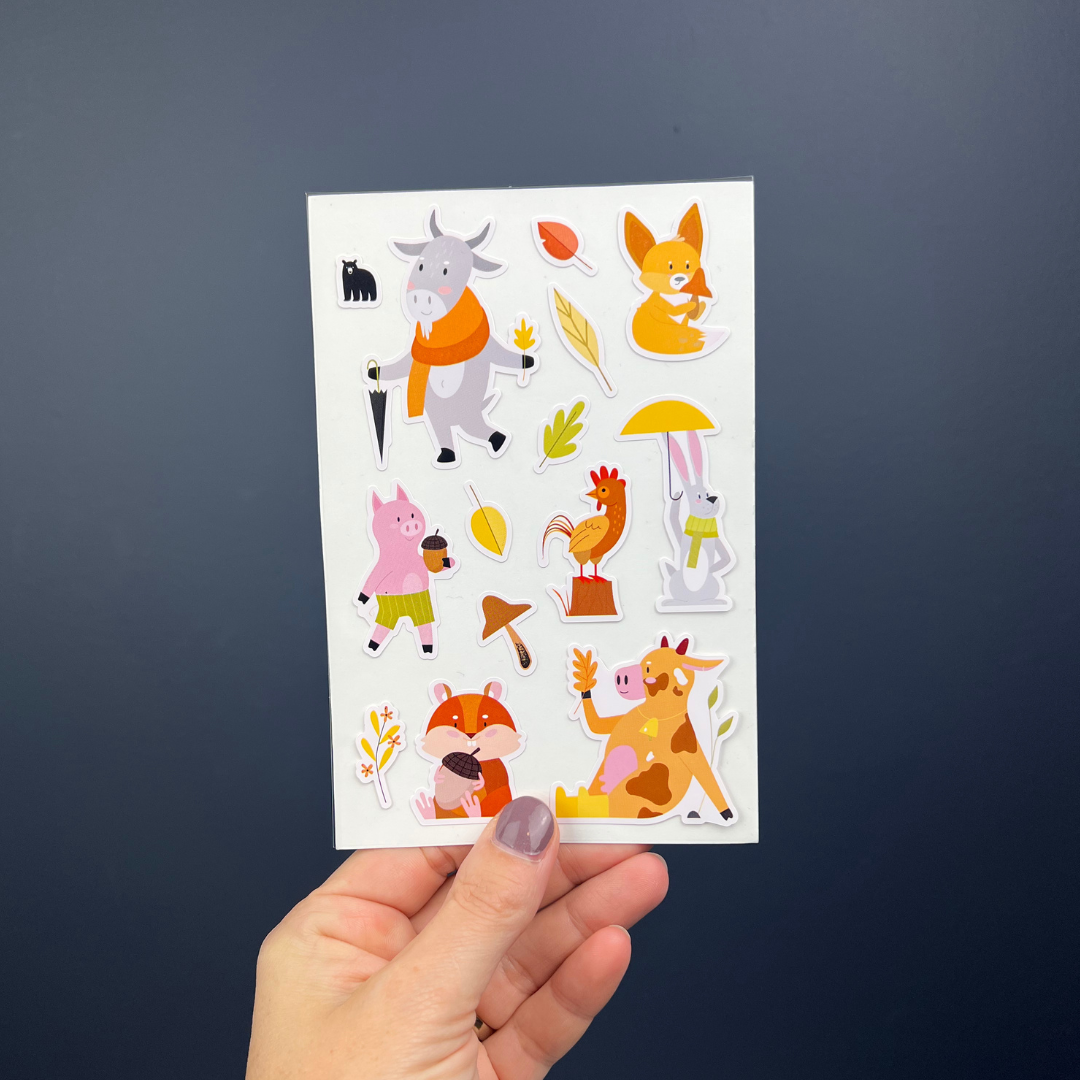 Fall Farm Stickers Fall Farm Animals – Four Bears Sticker Club
