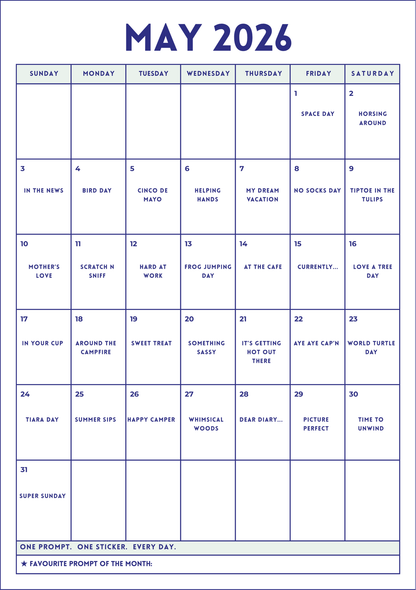 Sticker Challenge Calendar