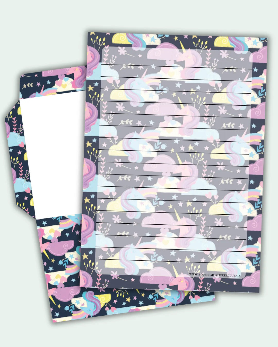Unicorn Sky Stationery - Four Bears Sticker Club