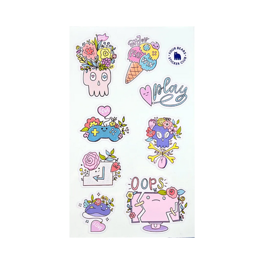 Floral Gamer - Four Bears Sticker Club