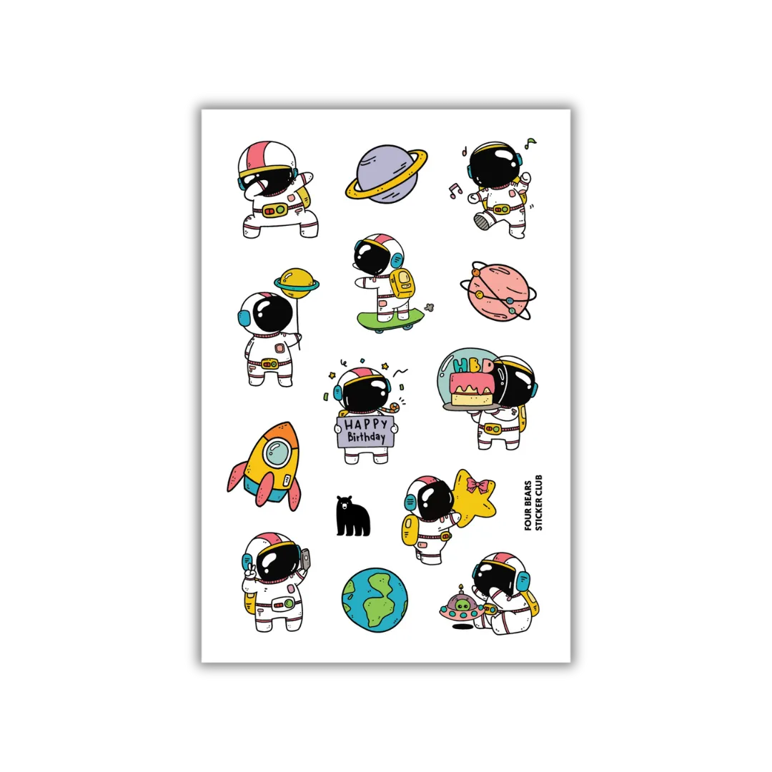 Birthday Blast Off - Four Bears Sticker Club