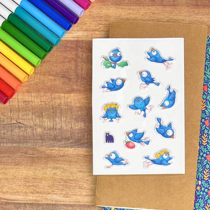 Puffy Blue Birds