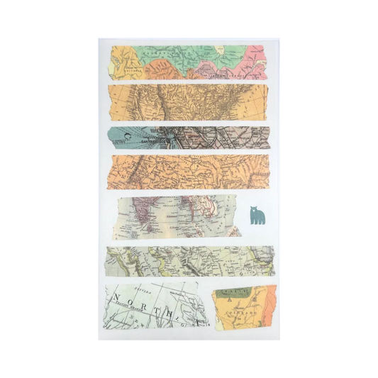 Vintage Map Washi - Four Bears Sticker Club