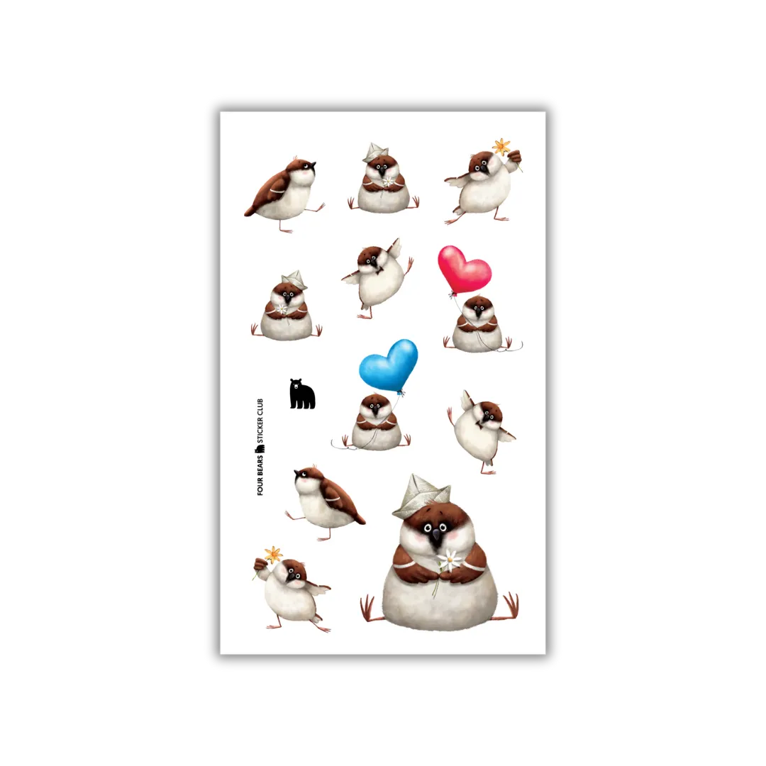 Sweet Sparrow - Four Bears Sticker Club