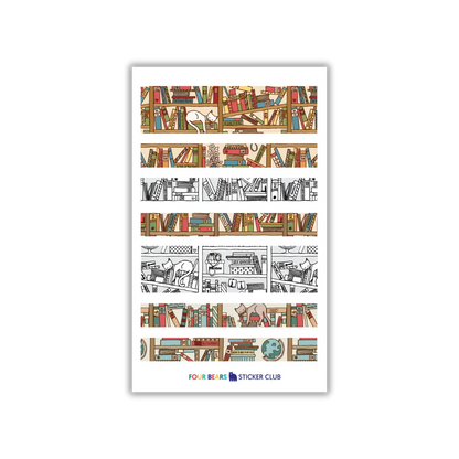 Bookshelf Washi - Four Bears Sticker Club