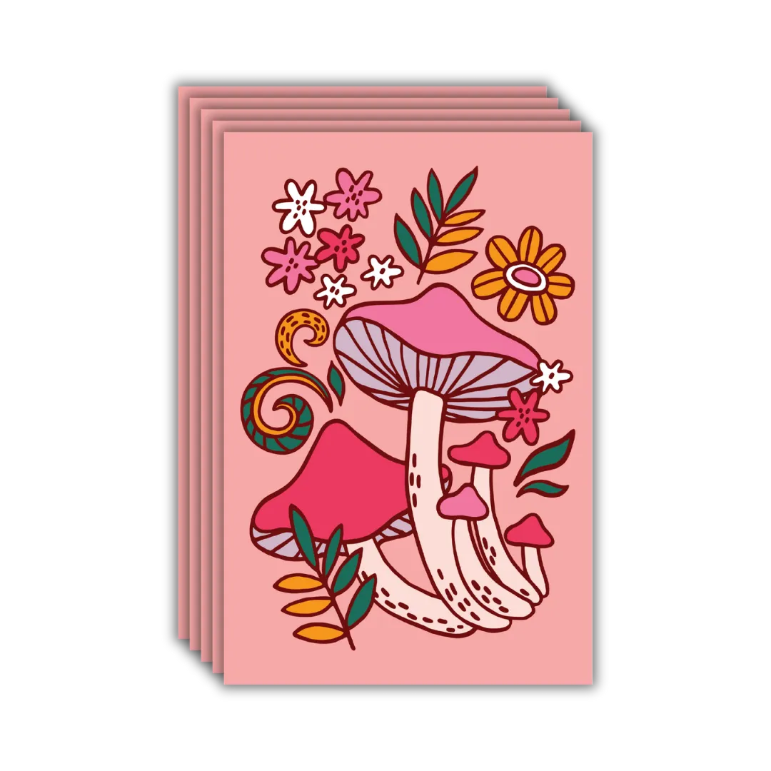 Mushroom Madness Postcards - Four Bears Sticker Club