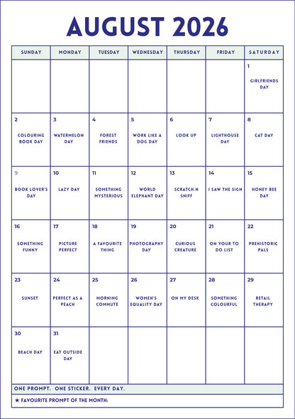 Sticker Challenge Calendar