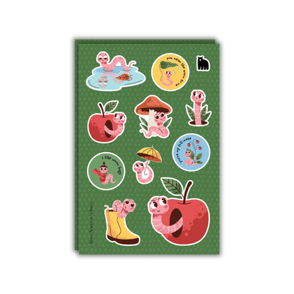 Worm Hugs - Four Bears Sticker Club