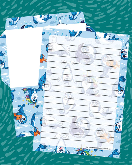Baby Seal Stationery - Four Bears Sticker Club