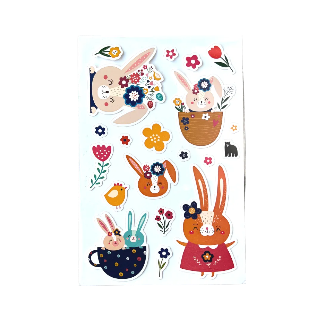 Bunnies in a Basket - Four Bears Sticker Club