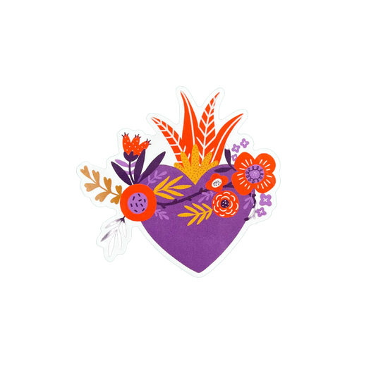 Floral Heart Vinyl - Four Bears Sticker Club