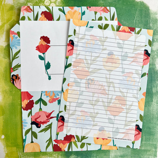 Flower Women Stationery