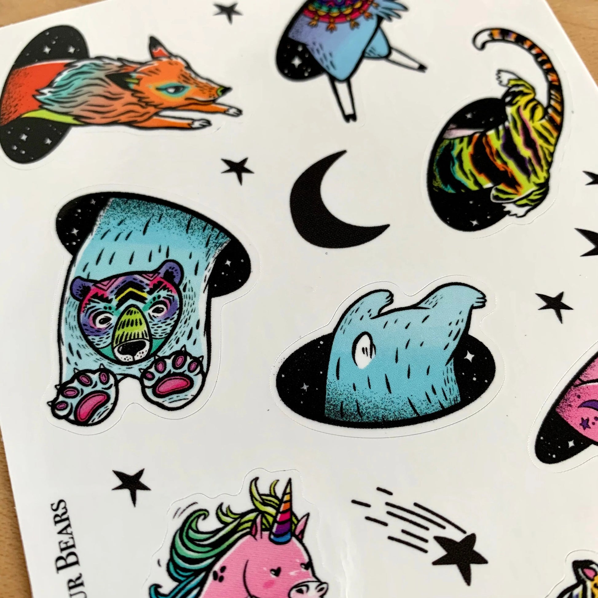 Black Hole Animals - Four Bears Sticker Club