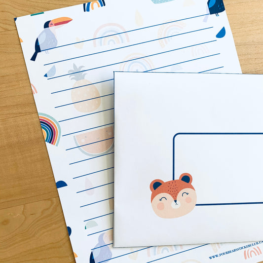 Animal Rainbow Stationery