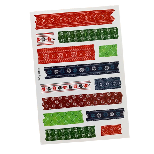 Christmas Knit Washi - Four Bears Sticker Club
