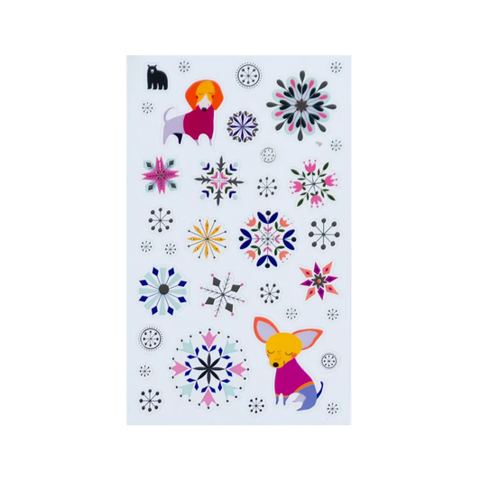 Silver Snowflakes - Four Bears Sticker Club