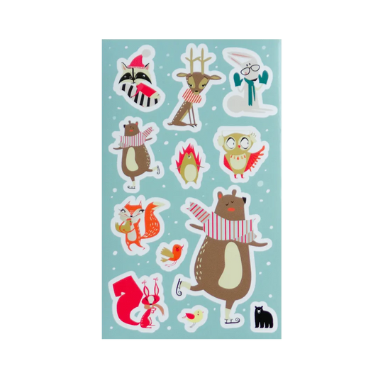 Snowy Forest Animals - Four Bears Sticker Club