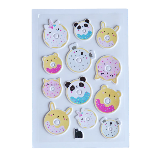 Puffy Animal Doughnuts - Four Bears Sticker Club