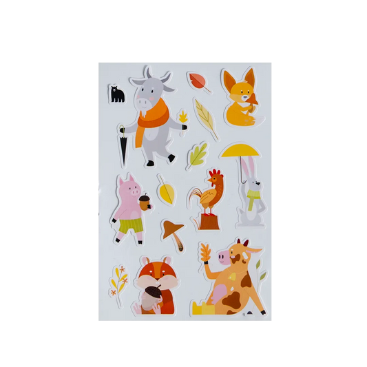 Fall Farm Animals - Four Bears Sticker Club