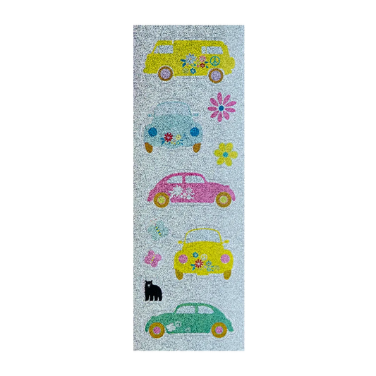 Happy Hippie Cars - Four Bears Sticker Club