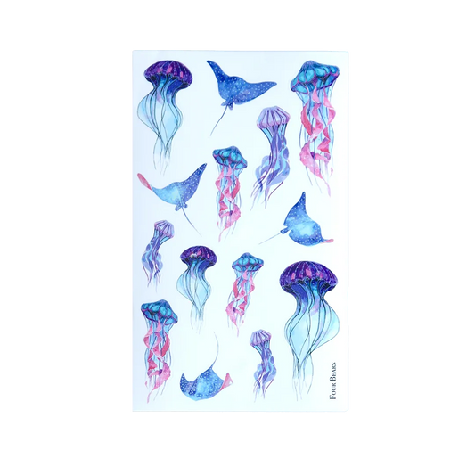 Watercolour Jellyfish - Four Bears Sticker Club