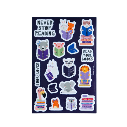 Never Stop Reading - Four Bears Sticker Club