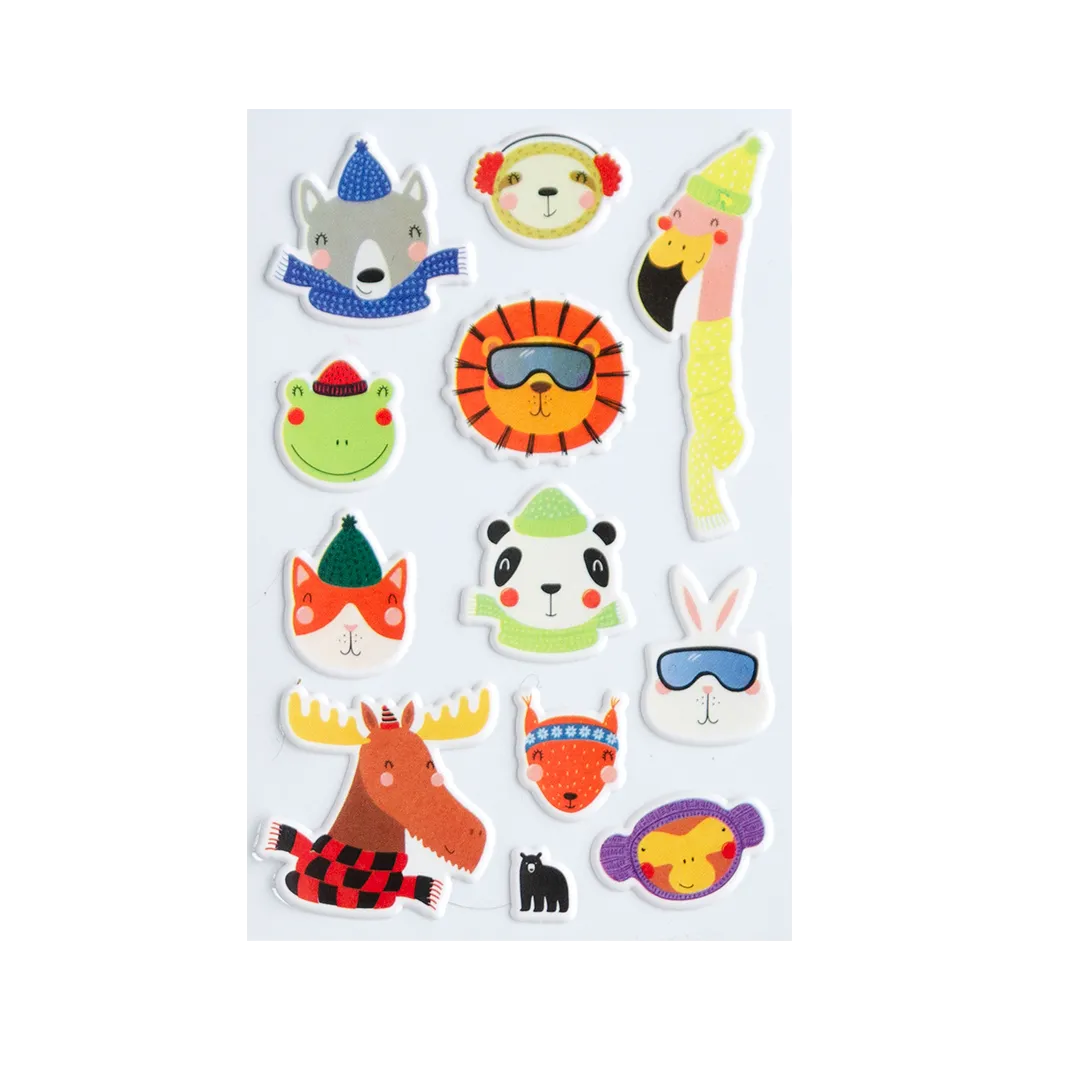 Puffy Winter Animals - Four Bears Sticker Club