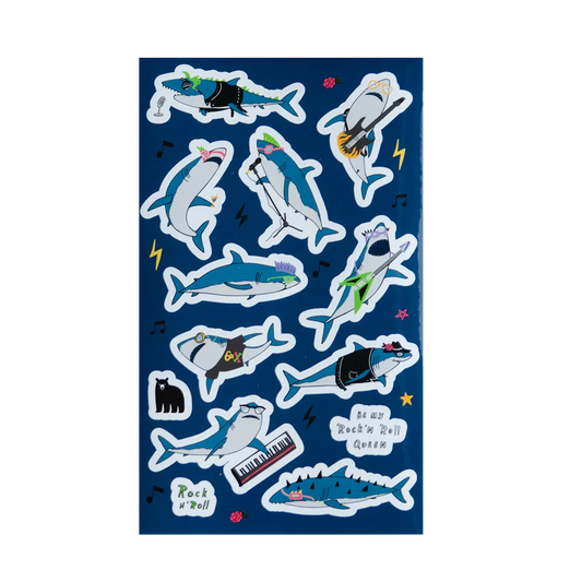 Rock n Roll Sharks - Four Bears Sticker Club